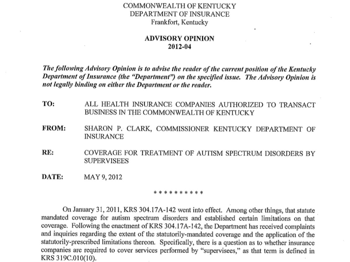 Kentucky ABA Supervision Decision (PDF) | May 9, 2012 #AutisticHistory #BanABA